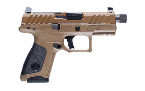 Beretta APX A1 Tactical, Striker Fired, Semi-automatic, Polymer Frame Pistol, Compact, 9MM, 4.2 Threaded Threaded 1/2x28, Matte Finish, Black Slide, Olive Drab Green Frame, Optics Ready, Trigger Safety, Blackout Suppressor Height Sights, 17 Rounds... Beretta APX A1 Tactical, Striker Fired, Semi-automatic, Polymer Frame Pistol, Compact, 9MM, 4.2 Threaded Threaded 1/2x28, Matte Finish, Black Slide, Olive Drab Green Frame, Optics Ready, Trigger Safety, Blackout Suppressor Height Sights, 17 Rounds...