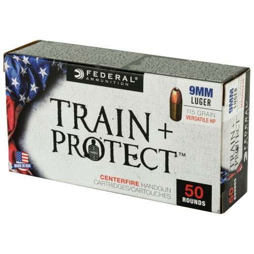 Federal Train & Protect 9mm 115 Grain VHP Hollow Point Ammunition - Versatile Self-Defense and Training Rounds