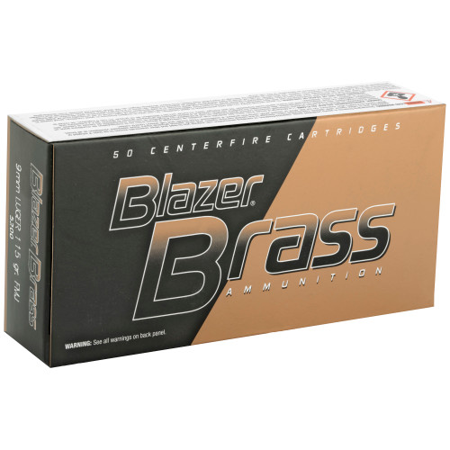 Blazer Brass 9mm Luger Ammunition 115 Grain FMJ - 50 Rounds Per Box