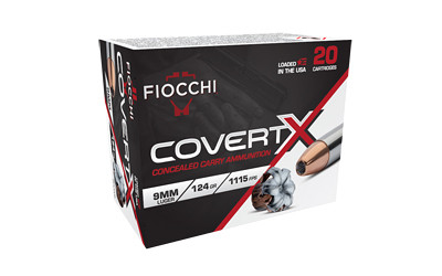 Fiocchi Ammunition Covert X 9mm 124 Grain Jacketed Hollow Point Ammunition