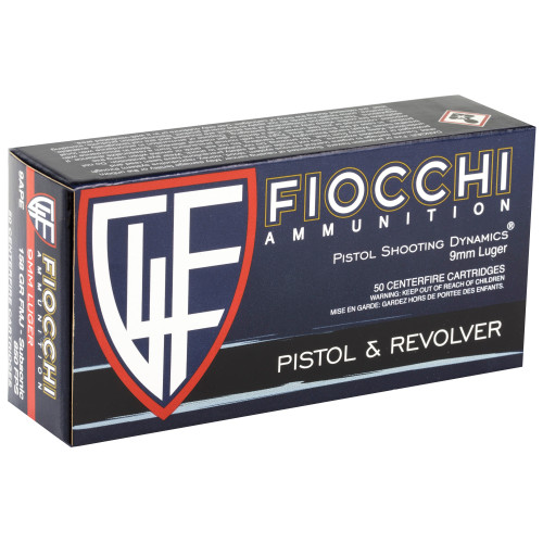 Fiocchi Ammunition 9mm 158 Grain FMJ Centerfire Pistol Ammo