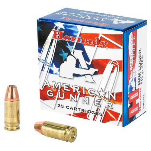 Hornady American Gunner 9mm 115 Grain XTP Ammunition - 25 Rounds per Box Hornady American Gunner 9mm 115 Grain XTP Ammunition - 25 Rounds per Box