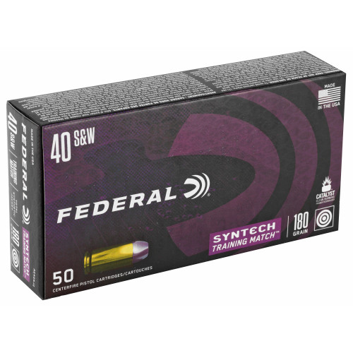 Federal American Eagle Syntech Training Match 180-Grain 40 S&W Total Synthetic Jacket Ammunition - 50 Rounds per Box Federal American Eagle Syntech Training Match 180-Grain 40 S&W Total Synthetic Jacket Ammunition - 50 Rounds per Box