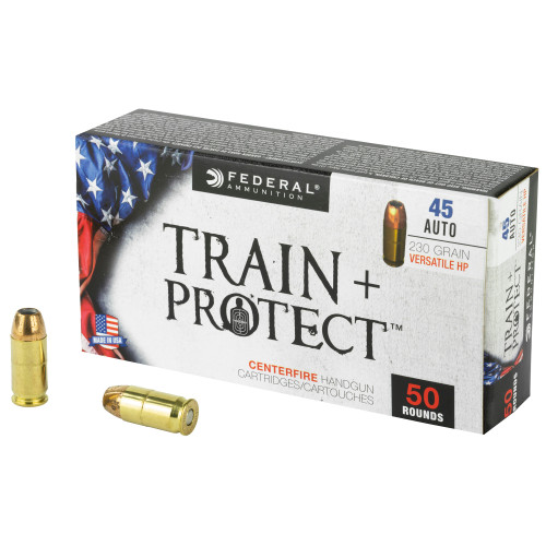 Federal Train & Protect 45 ACP 230 Grain VHP Hollow Point Ammo - 50 Rounds