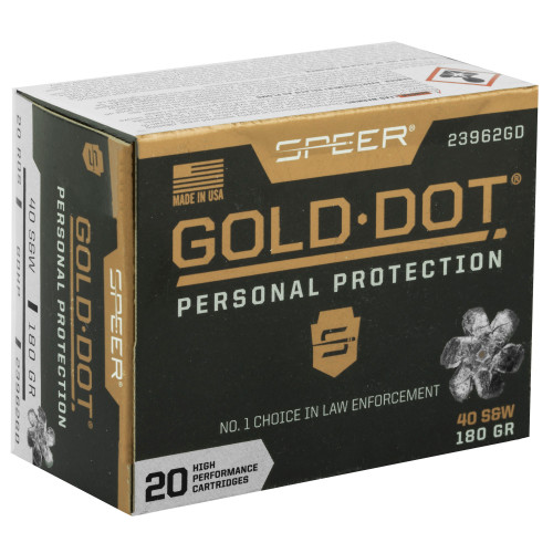 Speer Ammunition Gold Dot 40 S&W 180-Grain Hollow Point - Reliable Self-Defense Ammo Speer Ammunition Gold Dot 40 S&W 180-Grain Hollow Point - Reliable Self-Defense Ammo