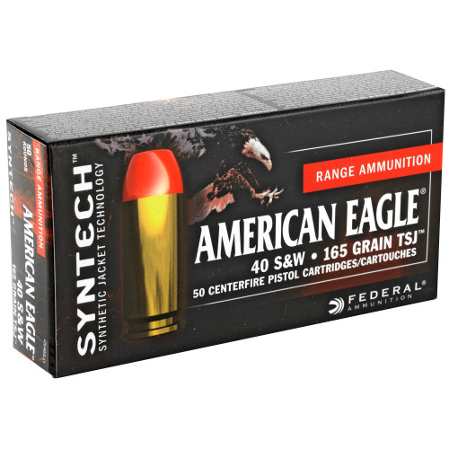Federal American Eagle Syntech 40 S&W 165-Grain Total Synthetic Jacket Ammo, 50-Round Box Federal American Eagle Syntech 40 S&W 165-Grain Total Synthetic Jacket Ammo, 50-Round Box