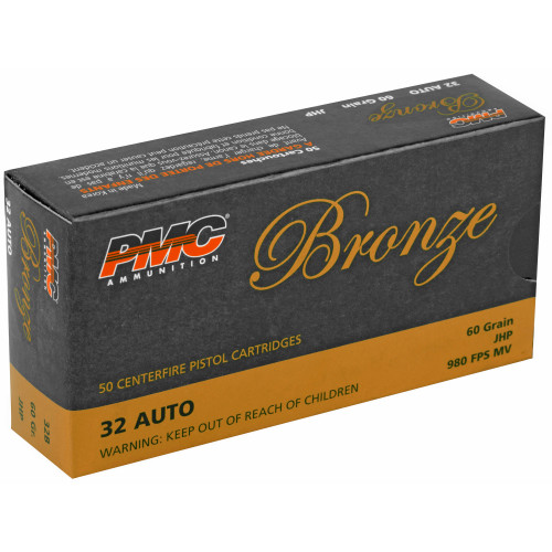 PMC Ammunition Bronze 32 ACP 60-Grain Hollow Point Ammunition (50 Rounds per Box) PMC Ammunition Bronze 32 ACP 60-Grain Hollow Point Ammunition (50 Rounds per Box)
