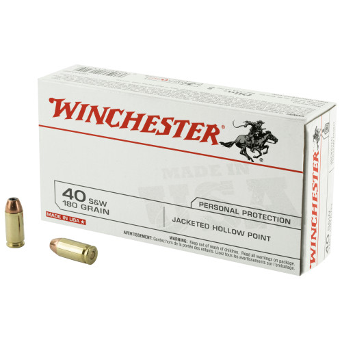 Winchester Ammunition USA 40 S&W 180 Grain Hollow Point * 50 Rounds per Box, 500 per Case Winchester Ammunition USA 40 S&W 180 Grain Hollow Point * 50 Rounds per Box, 500 per Case