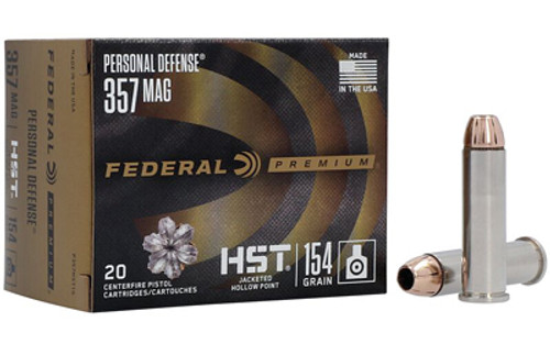 Federal Personal Defense 357 Magnum 154-Grain HST Hollow Point Ammunition Federal Personal Defense 357 Magnum 154-Grain HST Hollow Point Ammunition