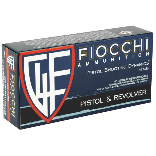 Fiocchi Ammunition 45ACP 230 Grain Full Metal Jacket - Reliable Range & Target Shooting