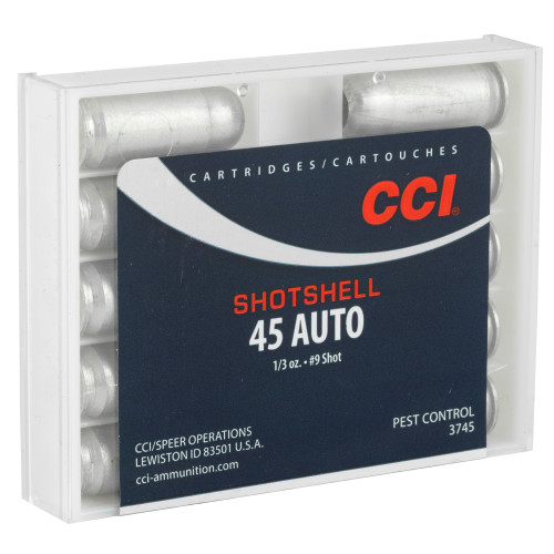 CCI Ammunition 45 ACP #9 Shotshell * 120 Grain, 10 Rounds per Box