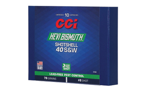 CCI Ammunition 3740B 40 S&W Hevi-Bismuth Shotshells * Non-Toxic, Lead-Free Bismuth Pellets CCI Ammunition 3740B 40 S&W Hevi-Bismuth Shotshells * Non-Toxic, Lead-Free Bismuth Pellets