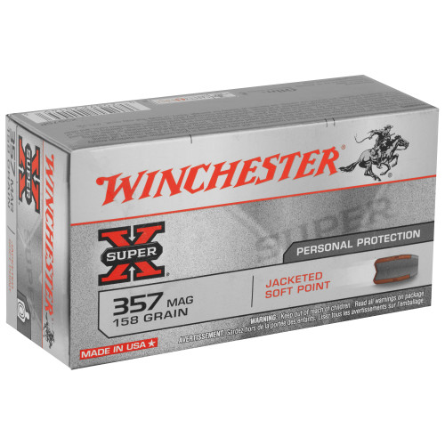 Winchester Ammunition Super-X 357 Magnum 158-Grain Jacketed Soft Point Ammunition (50 Rounds per Box) Winchester Ammunition Super-X 357 Magnum 158-Grain Jacketed Soft Point Ammunition (50 Rounds per Box)