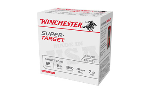 Winchester Ammunition Super Target 12 Gauge Shotshell - 1 oz #7.5, 25 Rounds per Box