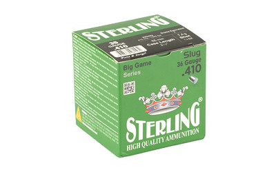 Sterling Big Game Series 410 Gauge 2.5 Rifled Slug Ammunition - 25 Rounds per Box, 500 per Case