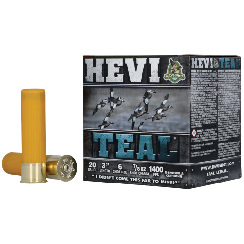 HEVI-Shot HEVI TEAL 20 Gauge 3-inch #6 Bismuth Shot Shells - 7/8 oz, 25/Box