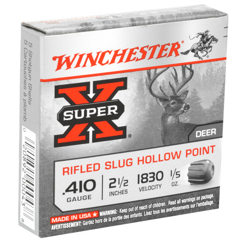 Winchester Ammunition Super-X 410 Gauge Rifled Slug * 1/5 oz, 5 Rounds per Box
