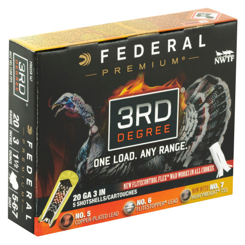 Federal 3rd Degree 20 Gauge Shotshell - 1-7/16 oz, 5 Rounds Per Box