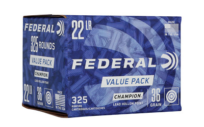 Federal 22LR 36 Grain Lead Hollow Point Ammunition - 325 Rounds