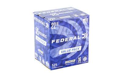Federal 22LR Lead Hollow Point Ammunition - 36 Grain, 525 Rounds per Box