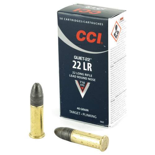 CCI Ammunition Quiet .22 LR 40 Grain Lead Round Nose * 50 Rounds Per Box