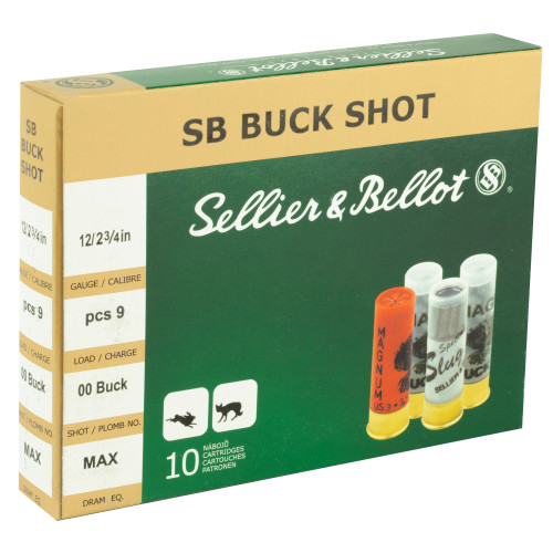 Sellier & Bellot 12 Gauge 2.75-inch 00 Buckshot Shotshells * 10 Rounds per Box, 250 per Case