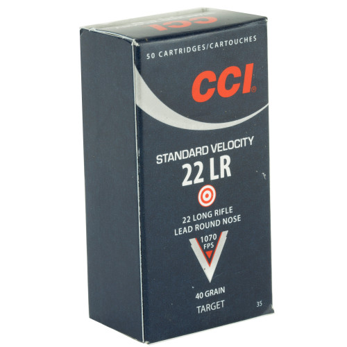CCI Ammunition 22LR Standard Velocity Lead Round Nose, 40 Grain, 50 Rounds per Box