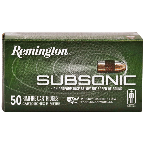 Remington Subsonic .22 LR 40 Grain Copper Hollow Point Ammunition - 50 Rounds per Box Remington Subsonic .22 LR 40 Grain Copper Hollow Point Ammunition - 50 Rounds per Box