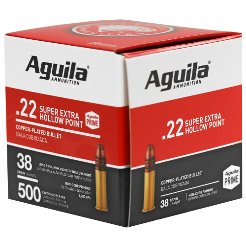 Aguila Ammunition 22LR Hollow Point 38 Grain Rimfire Ammo - 500 Rounds Aguila Ammunition 22LR Hollow Point 38 Grain Rimfire Ammo - 500 Rounds