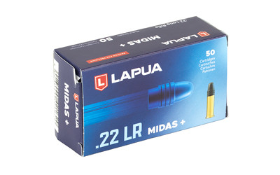 Lapua Midas+ .22 LR 40 Grain Lead Round Nose Ammunition - 50 Rounds Per Box, 5000 per Case