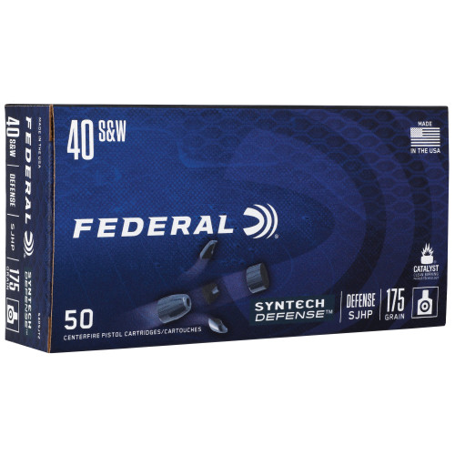 Federal Syntech Defense 40 S&W 175 Grain Semi-Jacketed Hollow Point Ammunition (50 Rounds per Box) Federal Syntech Defense 40 S&W 175 Grain Semi-Jacketed Hollow Point Ammunition (50 Rounds per Box)