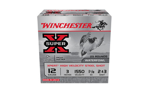 Winchester Ammunition Super-X 12 Gauge Steel Shot, 1 1/8 oz, #2, Box of 25