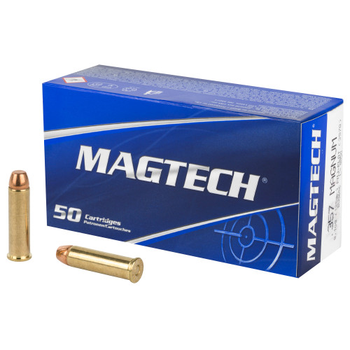 Magtech 357 Magnum 125 Grain Full Metal Jacket Ammunition - Sport Shooting Model, 50 Rounds Per Box