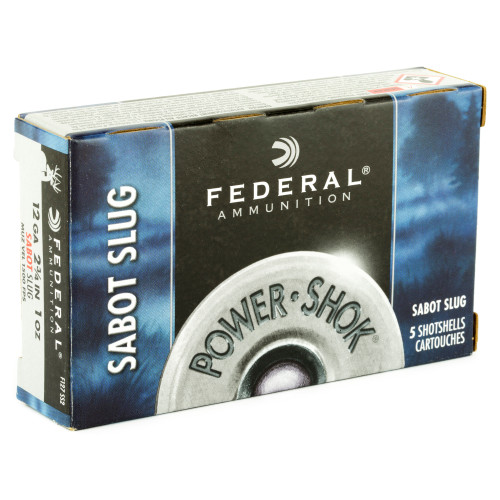 Federal PowerShok 12 Gauge 2.75-Inch Sabot Slug - 1 oz, 5 Rounds per Box