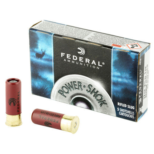 Federal PowerShok 12 Gauge 2.75-inch Rifled Slugs - 1 oz. for Hunting and Target Shooting