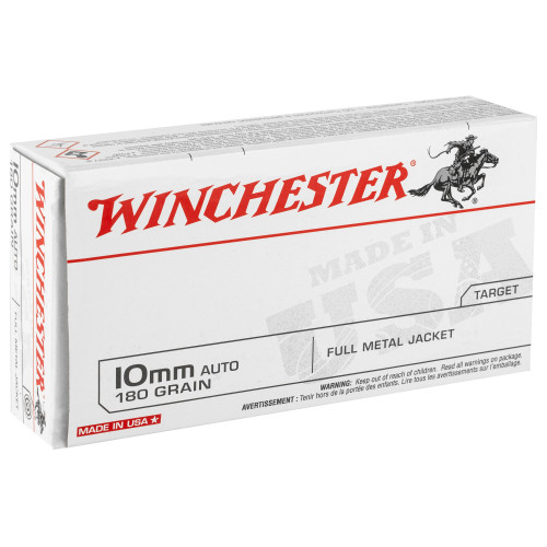 Winchester Ammunition USA 10mm 180-Grain Full Metal Jacket Ammo - 50 Rounds per Box Winchester Ammunition USA 10mm 180-Grain Full Metal Jacket Ammo - 50 Rounds per Box