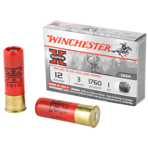 Winchester Ammunition Super-X 12 Gauge 3-Inch Rifled Slug * 1 oz, Box of 5
