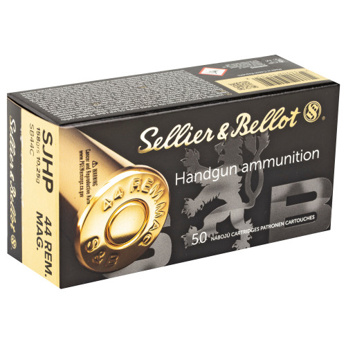 Sellier & Bellot 44 Remington Magnum 240-Grain Semi-Jacketed Hollow Point Ammunition - 50 Rounds per Box
