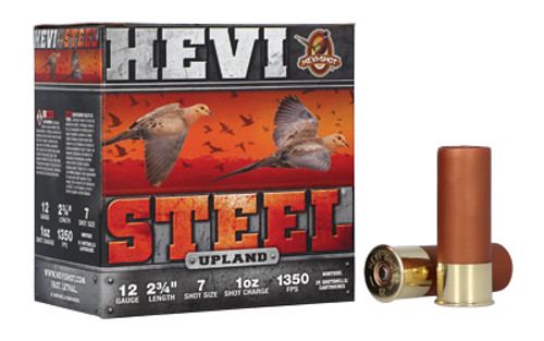 HEVI-Shot Hevi-Steel Upland 12-Gauge 2.75-inch Steel Shot Ammunition, #7, 25 Rounds per Box