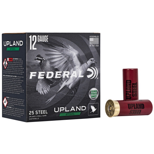 Federal Upland Steel 12 Gauge 2.75-inch #7.5 Steel Shot Ammunition - 1 oz, Pack of 25