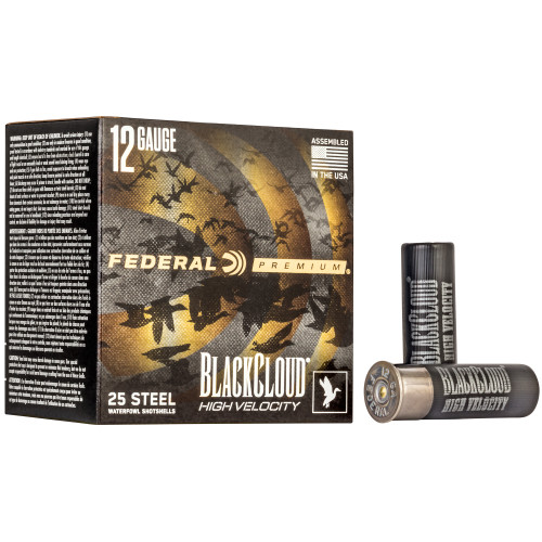 Federal Premium Black Cloud FS Steel High Velocity 12 Gauge 3 Buckshot - 1 1/8 oz, Box of 25