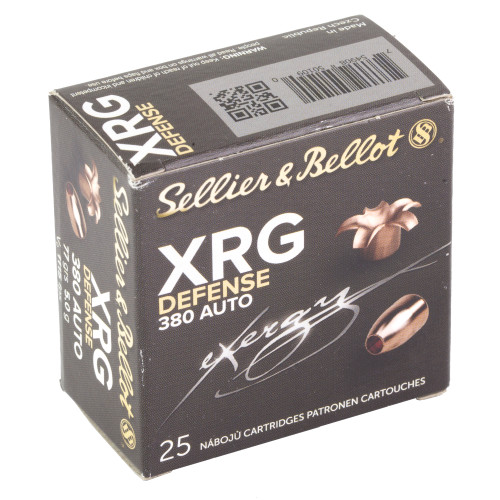 Sellier & Bellot 380 ACP 77-Grain XRG Hollow Point Pistol Ammo (25 Rounds per Box)