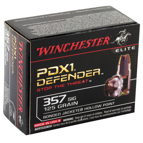 Winchester Ammunition PDX1 Defender .357 Sig 125-Grain Hollow Point Ammunition (20 Rounds per Box)