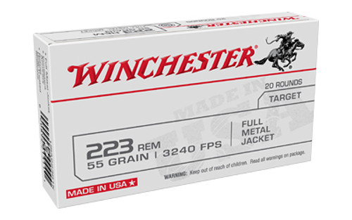 Winchester Ammunition USA White Box .223 Remington 55 Grain FMJ - 20 Rounds