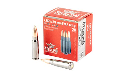 Sterling Steel Case Select 7.62x39mm 123 Grain Full Metal Jacket Ammunition