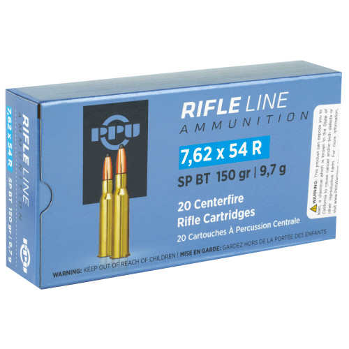 Prvi Partizan PPU 7.62x54R Soft Point Ammunition - 150 Grain, 20 Rounds per Box