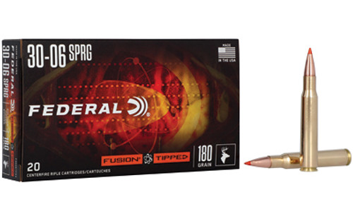 Federal Fusion Tipped .30-06 Springfield 180-Grain Polymer Tip Ammo - 20 Rounds per Box Federal Fusion Tipped .30-06 Springfield 180-Grain Polymer Tip Ammo - 20 Rounds per Box