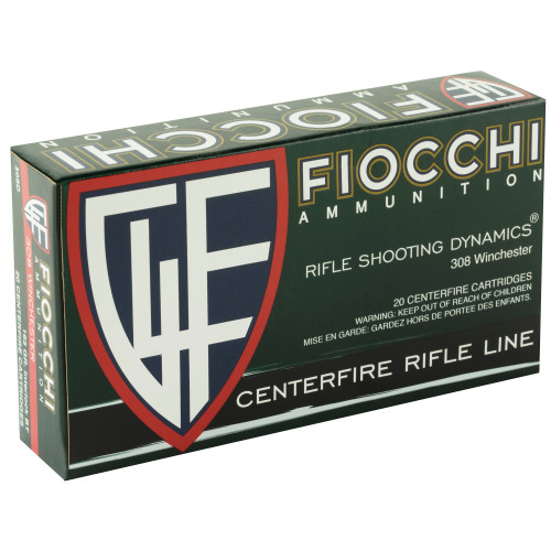 Fiocchi Ammunition 308 Winchester 165-Grain InterLock Rifle Ammo - 20 Rounds per Box