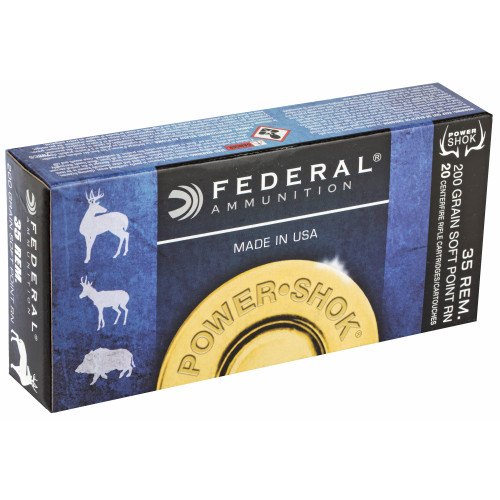Federal PowerShok .35 Remington 200-Grain Soft Point Rifle Ammunition * 20 Rounds Federal PowerShok .35 Remington 200-Grain Soft Point Rifle Ammunition * 20 Rounds