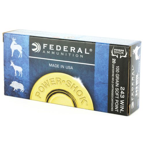 Federal Power Shok 243 Winchester 100 Grain Soft Point Bullets (20 Rounds per Box) Federal Power Shok 243 Winchester 100 Grain Soft Point Bullets (20 Rounds per Box)